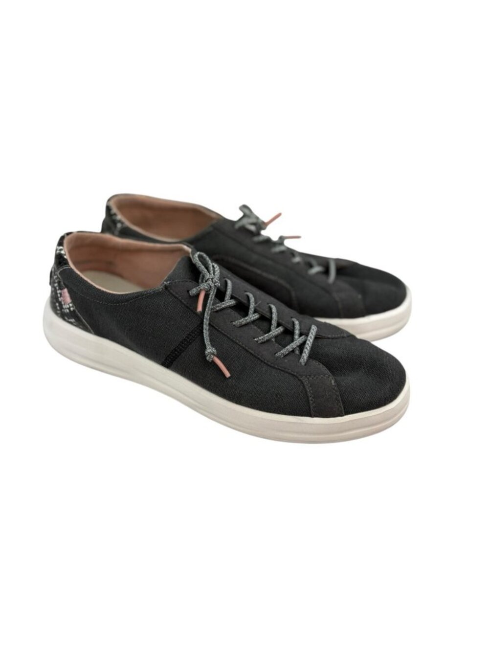 *Hey Dude Karina Womens Shoes Size 10 Jet Black  Casual Bungee Lace Fabric - Picture 2 of 14